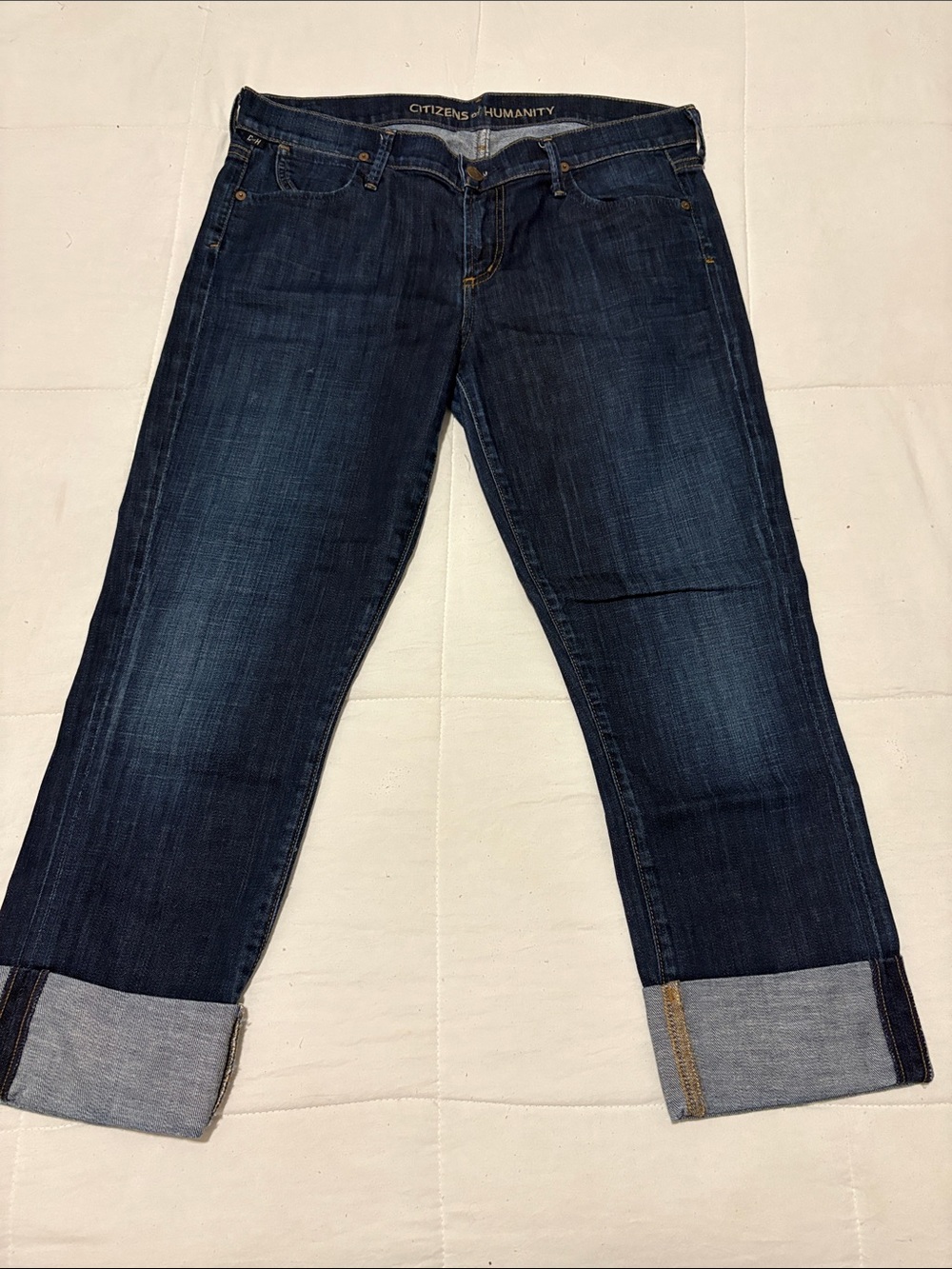 Citizens Of Humanity Dark Blue Rolled Cuff Capris